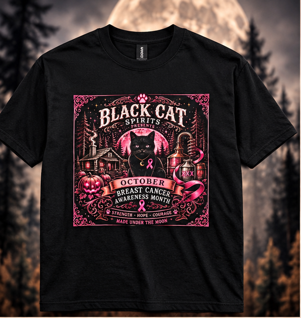Black Cat Spirits LLC (Breast Cancer Awareness Month limited-edition) T-shirt