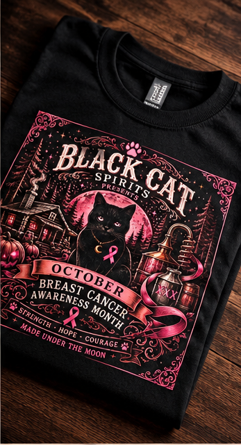 Black Cat Spirits LLC (Breast Cancer Awareness Month limited-edition) T-shirt
