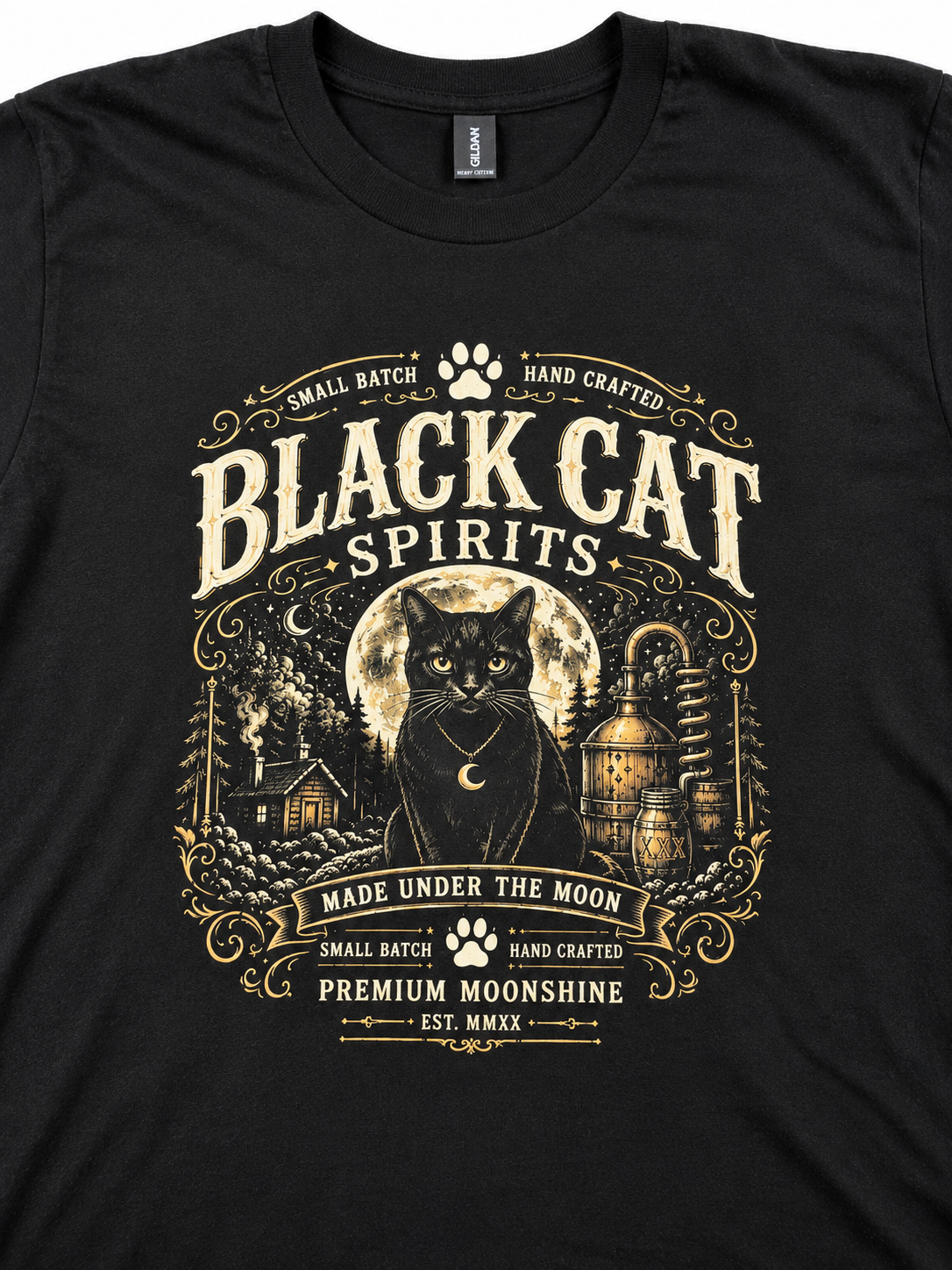 Black Cat spirit LLC (premium moonshine) t-shirt